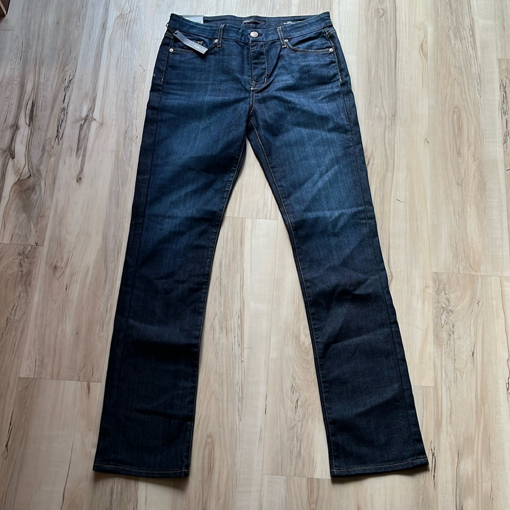 Fidelity Rev Mid Rise Straight leg dark Jeans 32x34